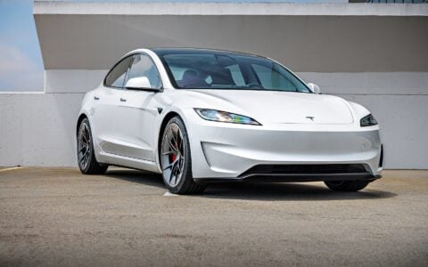 White 2024 Tesla Model 3 on 20 Inch UP Forged UP-RW Road Warrior Wheels