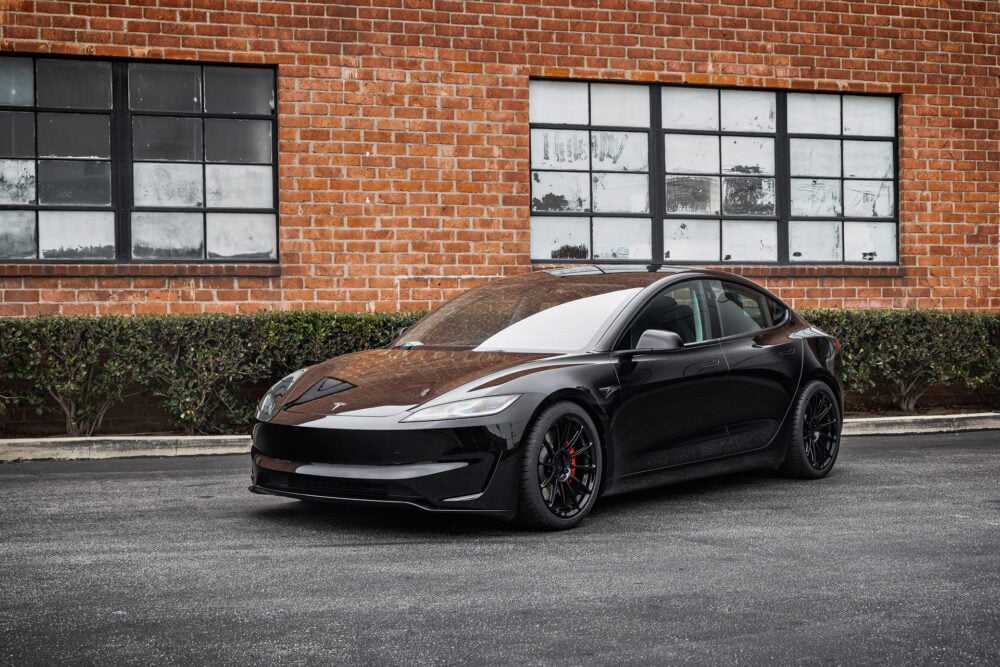 Black Tesla Model 3 Performance – UP-03 Forged Wheels In Gloss Black