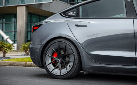 Gray Tesla Model 3 on 20 Inch UP Forged UP-RW Road Warrior Wheels
