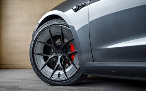 Gray Tesla Model 3 on 20 Inch UP Forged UP-RW Road Warrior Wheels