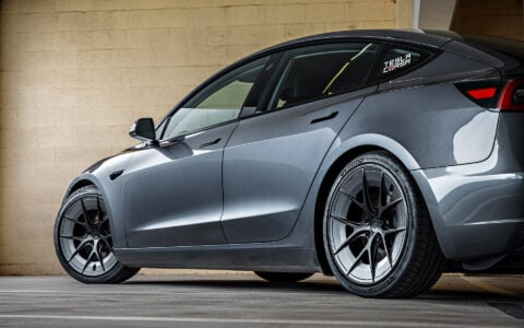 Gray Tesla Model 3 on 20 Inch UP Forged UP-RW Road Warrior Wheels