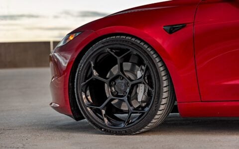 Unplugged Performance Red Highland Tesla Model 3 20inch UP-05 Satin Black Wheels 13