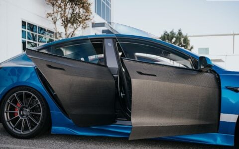 Unplugged Performance Tesla Model 3 With Dry-Carbon Fiber Doors