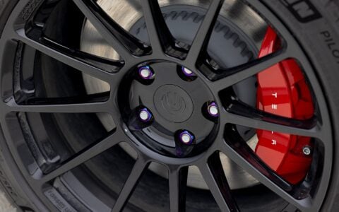 Black Tesla Model 3 on 18 inch UP-03 Forged Wheels in Gloss Black