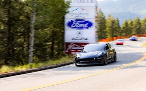 Unplugged Performance Tesla Model 3 Race Car - Pikes Peak
