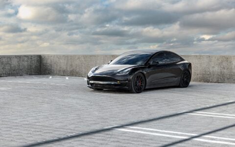 Black Tesla Model 3 - UP-03 Wheels in Satin Black