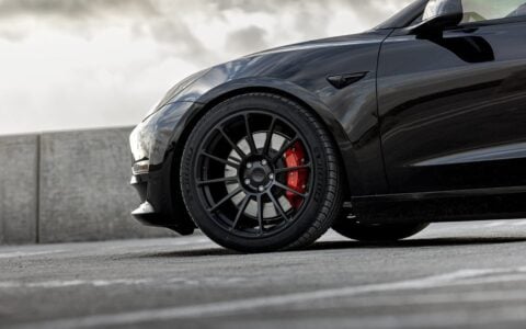 Black Tesla Model 3 - UP-03 Wheels in Satin Black