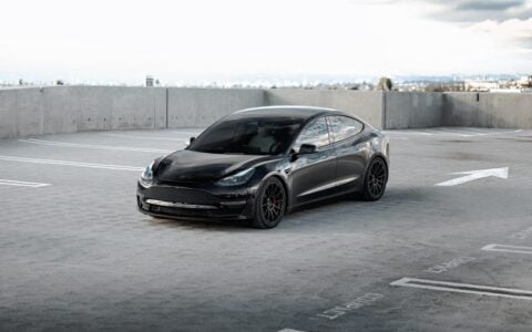 Black Tesla Model 3 - UP-03 Wheels in Satin Black