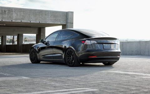 Black Tesla Model 3 - UP-03 Wheels in Satin Black