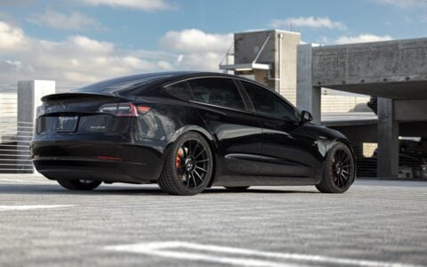Black Tesla Model 3 - UP-03 Wheels in Satin Black