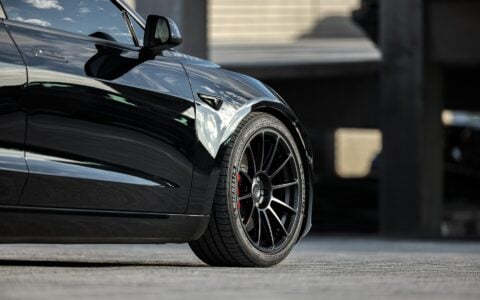 Black Tesla Model 3 - UP-03 Wheels in Satin Black