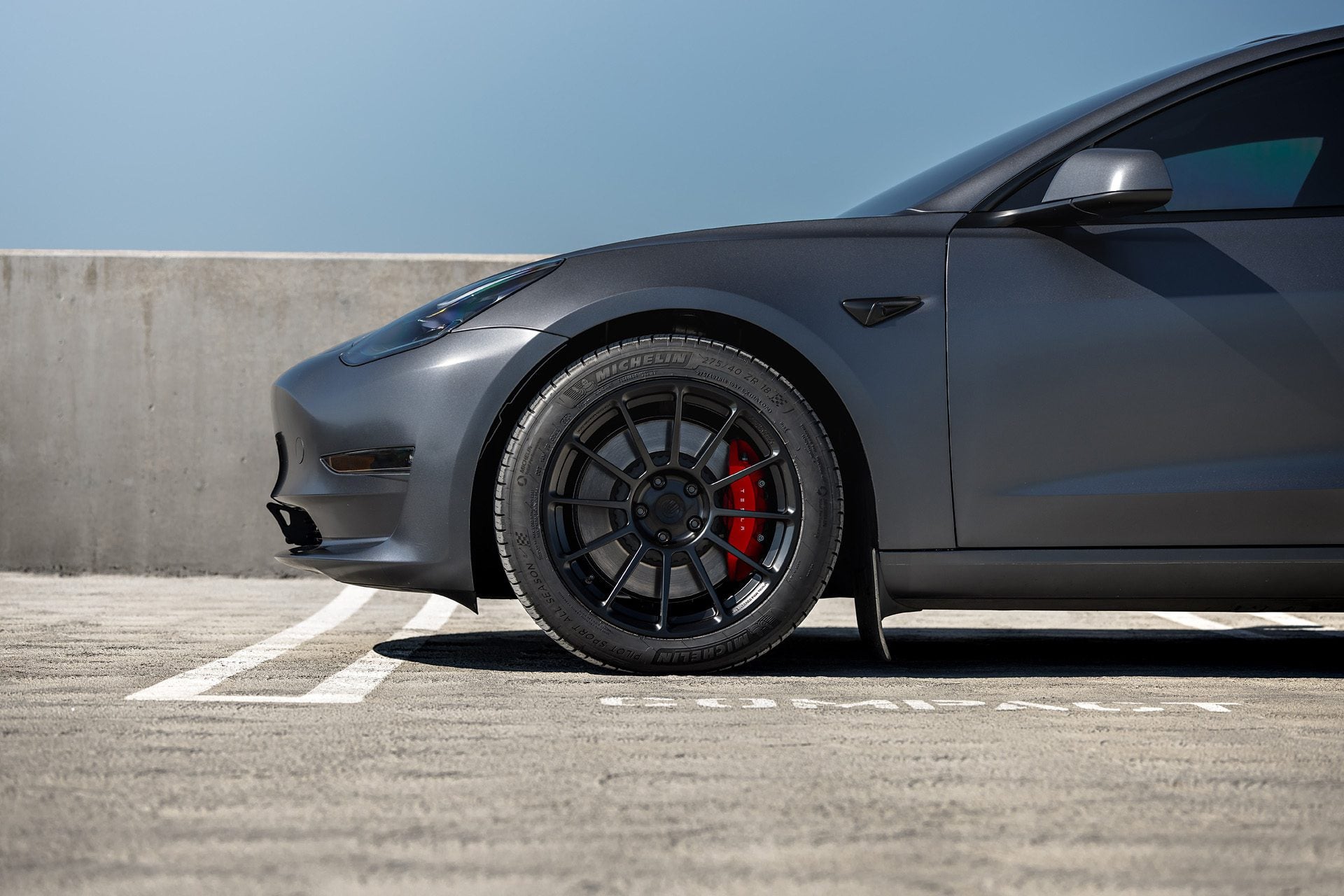 Unplugged Performance Tesla Model 3 UP-03 18in 9 square Satin Grey Image (1)