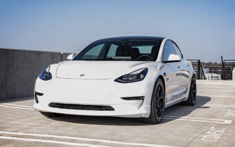 White Tesla Model 3 Satin Black UP-05 Wheels Unplugged Performance (11)