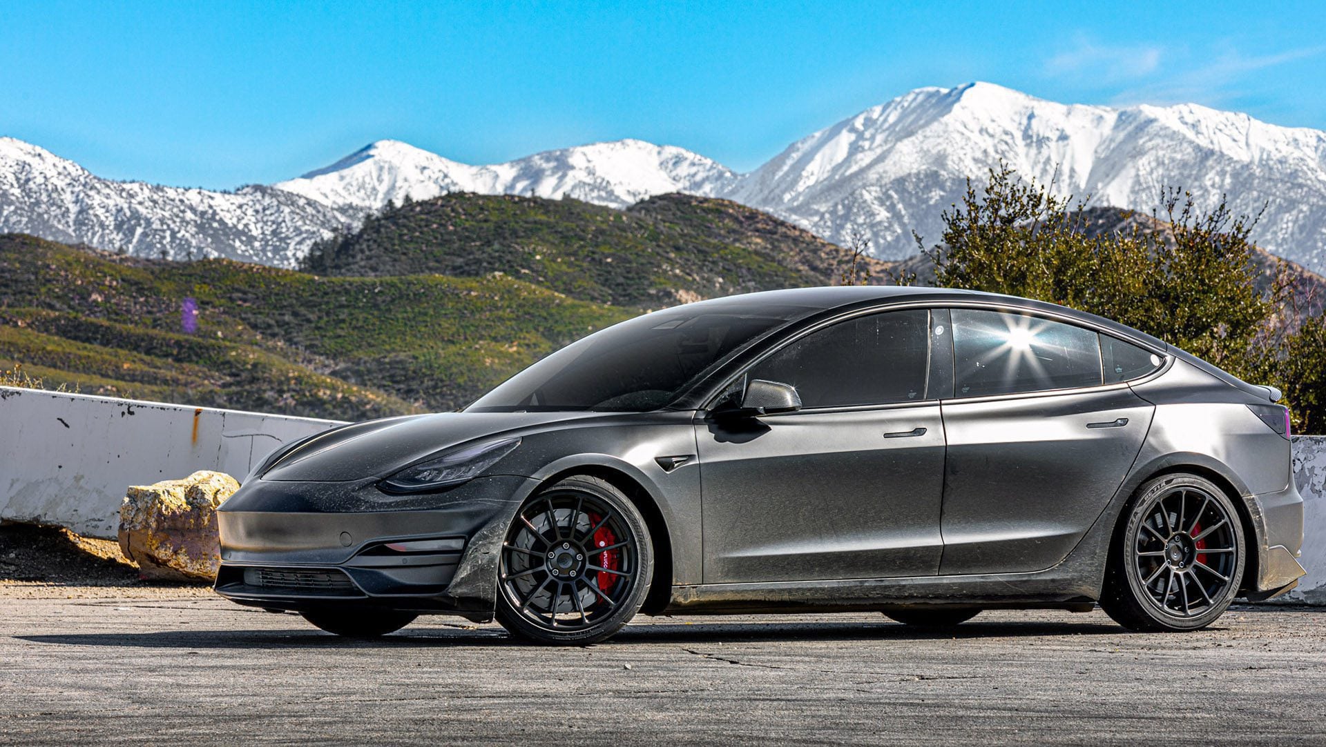 Zack’s Matte Black Tesla Model 3 Performance With Unplugged Performance Parts & Wheels